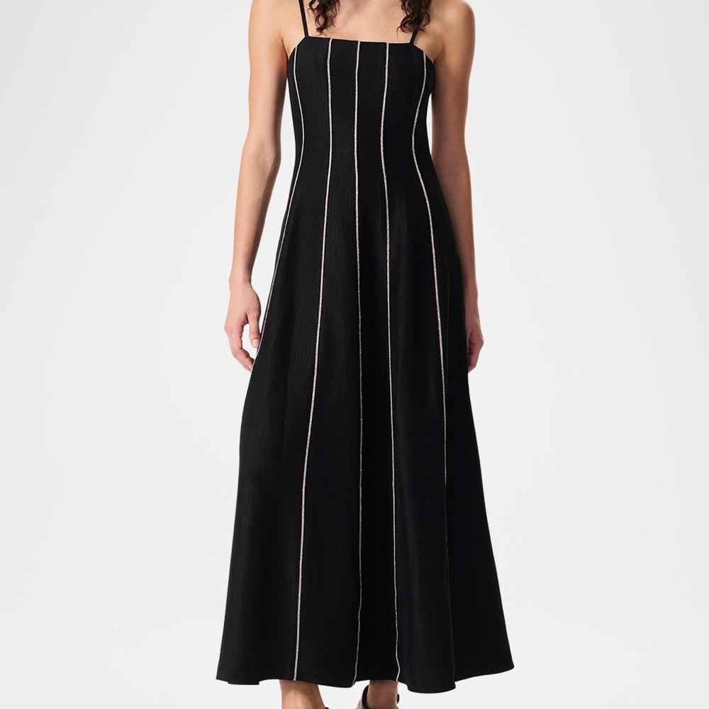 Rag & Bone Kennedy bead-striped maxi a-line dress